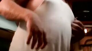 Older fat black gay helps a chubby youngster to cum blast