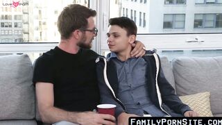 FamilyPornSite.com - Bearded stepdaddy's wild threesome with cock-hungry son