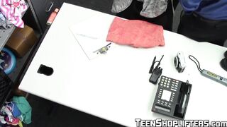 Tiny redhead babe interrogated by officer before missionary