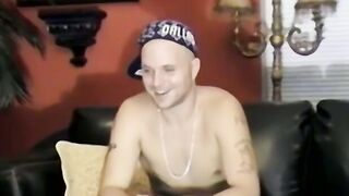 Solo amateur toys with his throbbing cock and cums