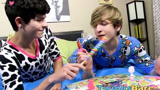 Jacob Grant slurping on twinks big dick before raw riding