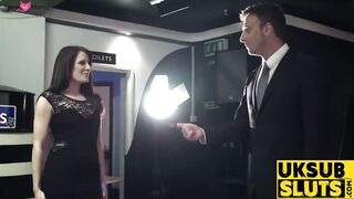 UKSubSluts.com - Big tits brunette Samantha Bentley's big dick deepthroating with ski