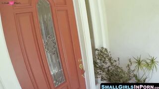 SmallGirlsInPorn.com - Alice and Angel catch shower spy and fuck him together