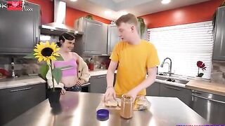 Jimmy Michaels is making a sandwich when his stepsister Jade Valentine joins him into the