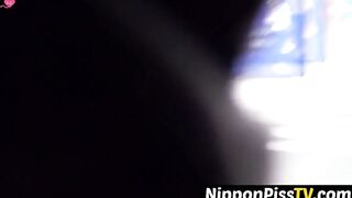 NipponPissTV.com - Gorgeous Japanese babes peeing in schoolbags in public outdoors