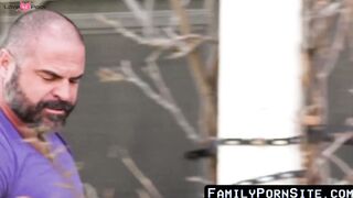 FamilyPornSite.com - Daddy's hand on stepson's cock during intense jerk off session