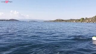 Public Flashing: Butt Plug & Pussy Exposed for Yachts & Fishermen