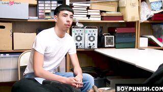 BoyPunish.com - Young thief's interracial raw banging by a hung, eager officer in a h