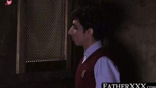 FatherXXX.com - Twink's confession turns into a wet blowjob and a taboo, bareback pri
