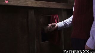 FatherXXX.com - Twink's confession turns into a wet blowjob and a taboo, bareback pri