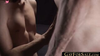 GayForSale.com - Submissive twink impaled on fat cock raw after a sloppy deep blowjob