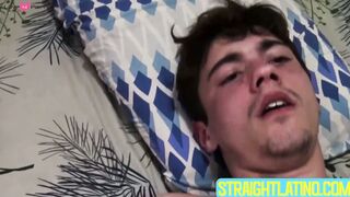 Beautiful boy Esteban sucks my uncut cock and eats my sticky load of cum