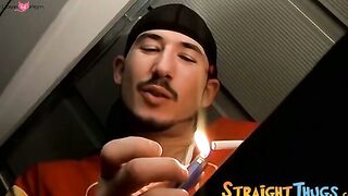 Two thugs have their jerk off party with fountains of cum