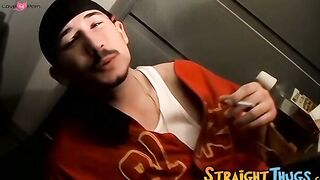 Two thugs have their jerk off party with fountains of cum