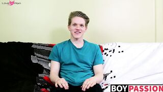 Blond twink with fat ass interviewed and dicked down raw