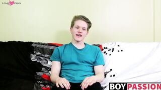 Blond twink with fat ass interviewed and dicked down raw