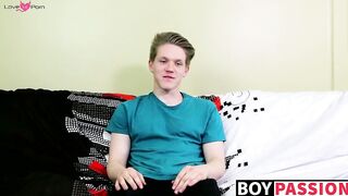 Blond twink with fat ass interviewed and dicked down raw