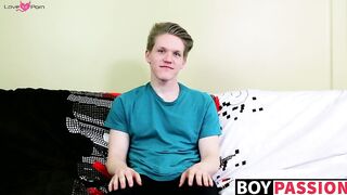 Blond twink with fat ass interviewed and dicked down raw