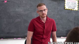 Brody Kayman gives his naughty student Damian Rose a good ass pound