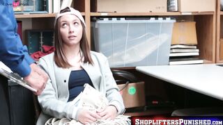 ShopliftersPunished.com - Shoplifting teen Hayden Hennessy sucks and fucks the office