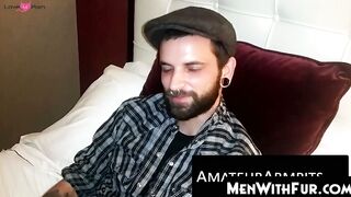 MenWithFur.com - Big-dicked hairy guy loves jerking his rock hard dick