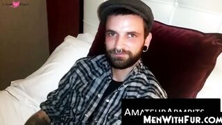MenWithFur.com - Big-dicked hairy guy loves jerking his rock hard dick