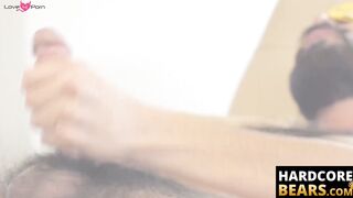HardcoreBears.com - Hairy bear strokes his cock thinking about getting fucked hard