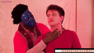 SayUncleNetwork.com - Masked inked stud's interracial bareback session ends with a cr