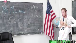 Petite blonde beauty Cleo Vixen enjoys fucking her teacher
