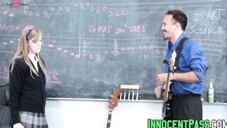 Sexy schoolgirl Dolly Leigh sucks a cock for good grades