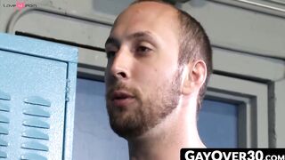 GayOver30.com - Dominant daddy dustin takes charge pounding Jason's ass hard