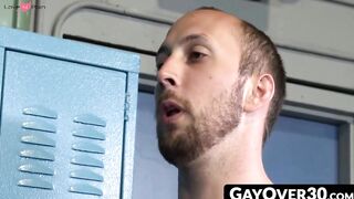 GayOver30.com - Dominant daddy dustin takes charge pounding Jason's ass hard