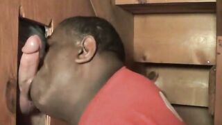 Big White Cock Feeds Black Man With Big Lips