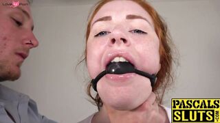 Redhead slut tortured and roughly fucked by deviant master