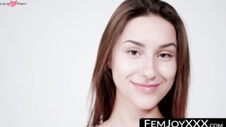 FemJoyXXX.com - All-natural brunette Angelina S teases naked solo