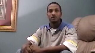 Black amateur stud masturbates for the camera and cums hard