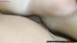 BarebackGayPorno.com - Dominant fucker Antonio Paul cum sprays Blake Ryan's ass after