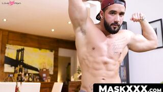 MaskXXX.com - Zack's hard dick wanking session after losing a game of poker