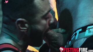 Hunky Tryp Bates creams himself after taking a bareback pounding