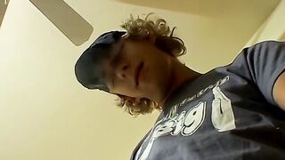 Blonde Casey Wood pulled out his eleven inches cock and rubbed it passionately