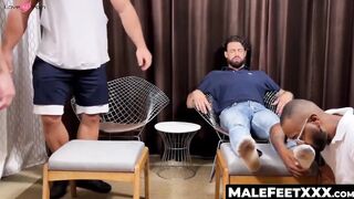 MaleFeetXXX.com - Marco Pinotti and Alpha Wolfe's kinky foot fetish satisfaction lead