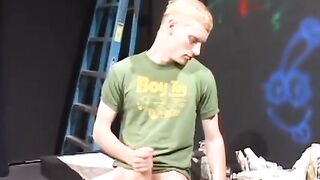 Kaos Casper strokes his massive dick immensely fast as he gets closer to cumming