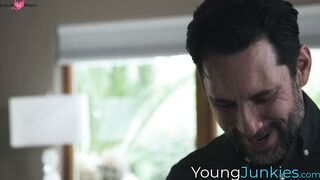 Muscled Tommy Pistol unloads his jizz on my hairy pussy after our fuck sesh