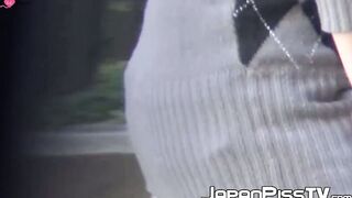 Multiple hairy pussy asian chicks close up outdoor pissing