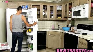 RawTwinkys.com - Kyler Moss takes a spin on Robbies cock in the kitchen with delight