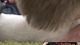 GuysToeSucking.com - Inked twink sucks toes and begs for a hard anal fuck