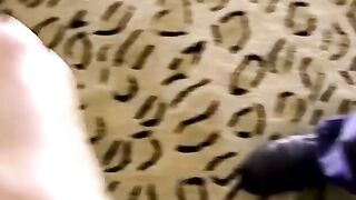 Homo is playing with his shaft and cums while watching porn