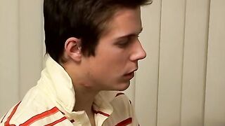Gorgeous David received a facial after sucking the giant dick of lustful Alan Fisher