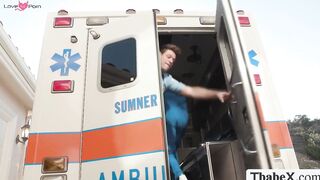 TS nurse caught co worker jerking off in mobile car