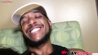 Long haired Maxx Stoner slobbers on ripped Micah Martinezs black cock